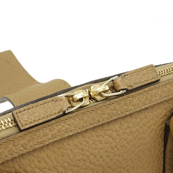 GUCCI G Handbag Tote Bag Embossed Leather Camel 145822 - Picture 7 of 8